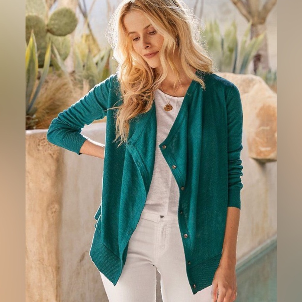 NWT Garnet Hill Linen Cardigan